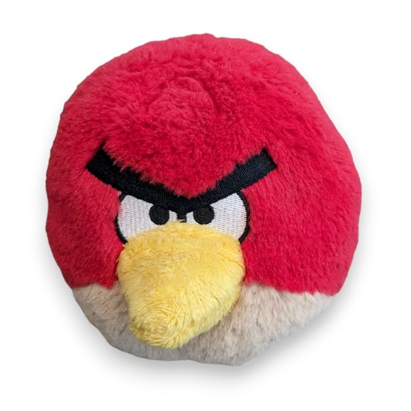 Angry Birds 5'' Red Bird Plush - Unusual Misprint with no Top Feather - Picture 2 of 4
